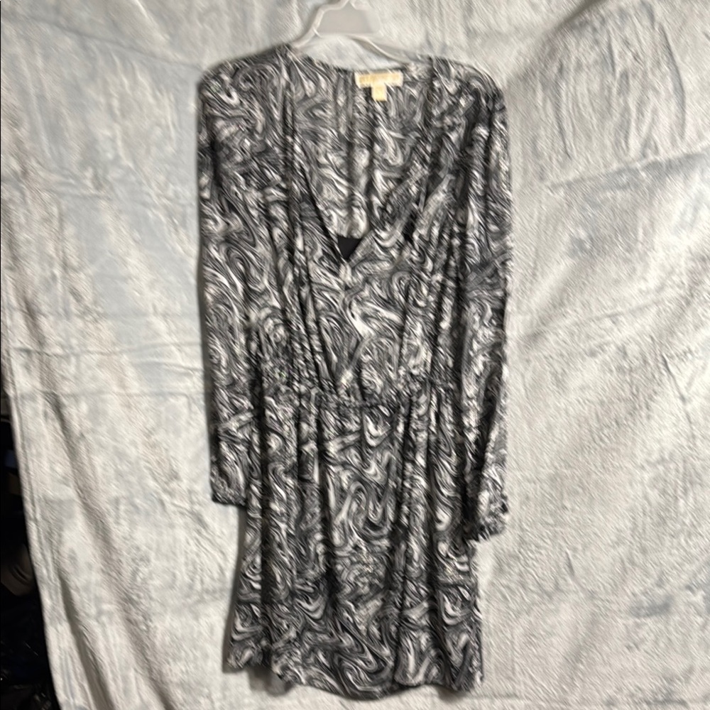 Michael Michael Kors Elegant‎ Black and White Swirl Dress midi length women's M